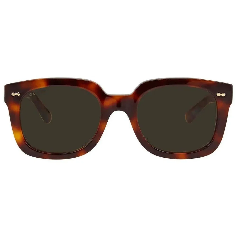 NEW Gucci Green Havana Rectangular Men's Sunglasses